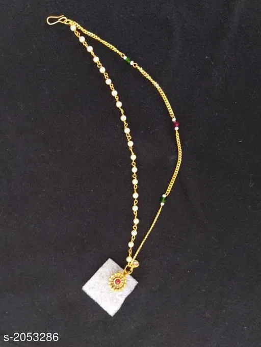 Brass Nose Pin for Women (Gold, Free Size)