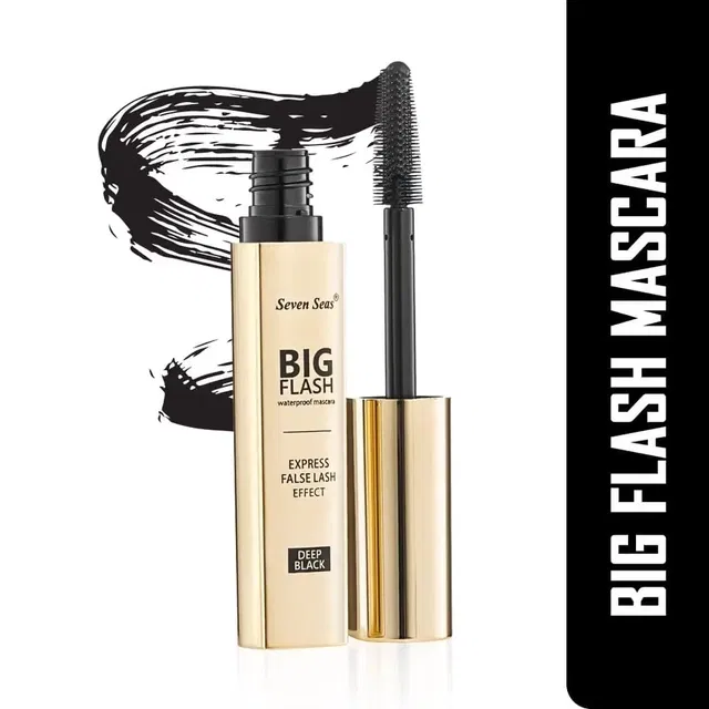Seven Seas Big Flash Smudge Proof Deep Black Mascara, Black, 8ml, Pack Of 1