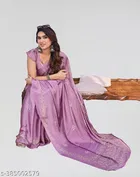 Chiffon Printed Saree for Women, Purple 
