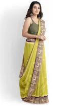 Silk Solid Saree for Women 