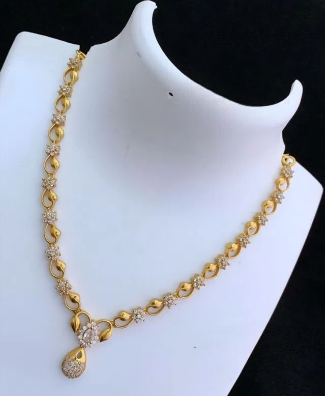 Zircon Gold-plated Jewellery Set for Women (White, Free Size)