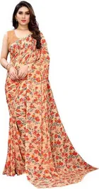 Kanooda Prints Georgette Women Saree With Un-stitched Blouse 