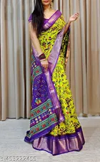 Printed Dola Silk Sequence Boarder Warli Art Saree for Women 