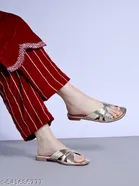 Shoetopia Flat Sandals - Golden 