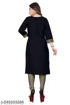 Cotton Kurti for Women,  Black  