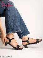 Shoetopia Black Peep Toe Heels 