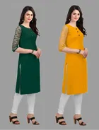Crepe Solid Kurtis for Women 