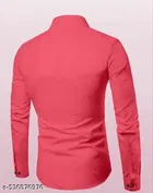 Cotton Blend Solid Shirt for Men, Pink 