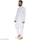 Cotton Printed Kurta with Pyjama for Men 