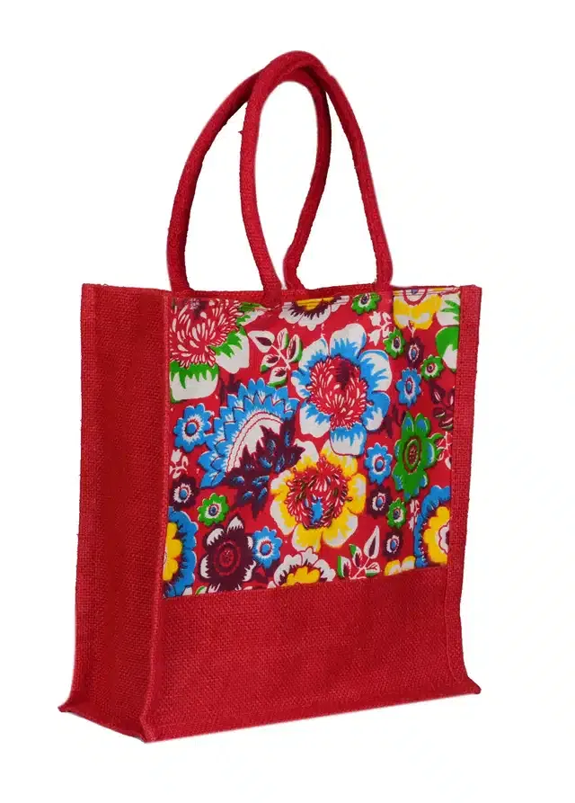 Jute Vegetable Shopping Bag (Red)