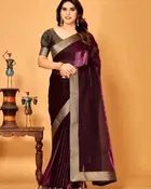 Lycra Blend Solid Saree for Women 