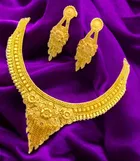 Alloy Choker Necklace with Earrings for Women 