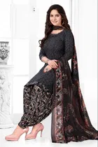 Punjabi Floral Unstitched Suit for Women 