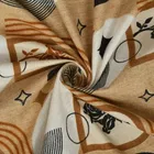 YS COTTON FEEL DOUBLE BEDSHEET ABSTRACT FLORAL 88x88INCH BROWN