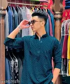 Embroidered Mandarin Neck Kurta for Men 