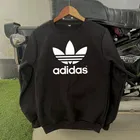 Fleece Printed Sweatshirt for Men, Black 