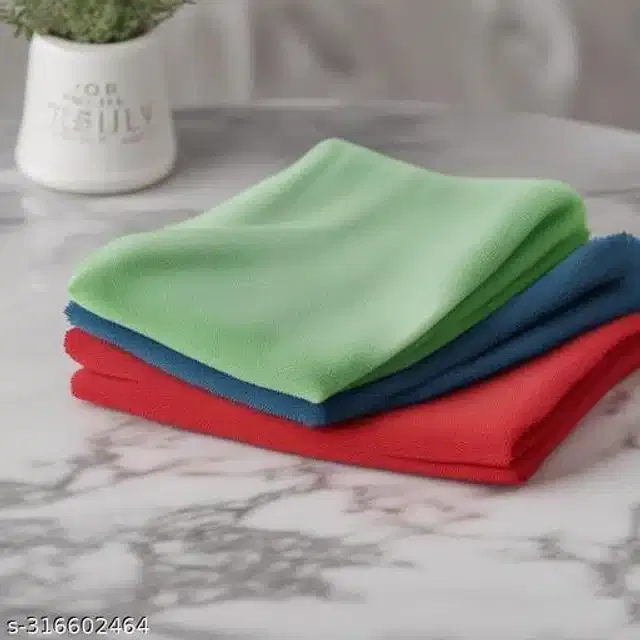 Microfiber Bath Towel (Multicolor, 40x40 cm) (Pack of 3)