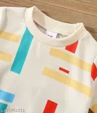 Trendy Polycotton Clothing Set for Boys ,Cream 