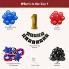 Captain AMerica Theme 1st Birthday Balloon Decoration Kit For Kids, Multicolor, Pack Of 53