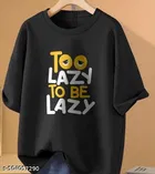 Cotton Blend Printed T-Shirt for Women, Black 