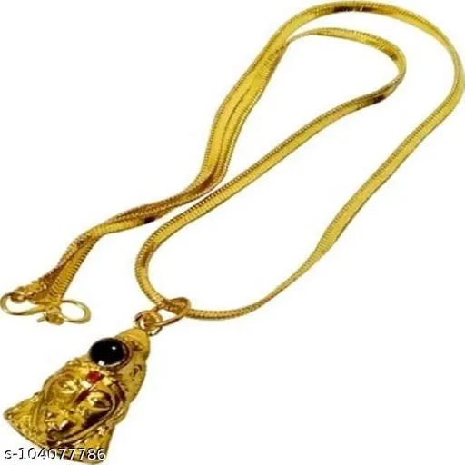 Hanuman Chalisa Yantra Locket with Gold Plated Chain for Men (Gold)