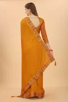 SVB Vichitra Silk Women Jacquard Saree With Un-Stitched Blouse 