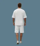 Polyester Printed T-shirt With Matching Shorts, White 