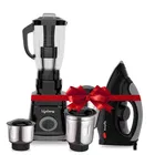 Lifelong Duos 500 Watt 2 Jar Mixer Grinder with 3 Speed Control and 1100 Watt Dry Non-Stick soleplate Iron Super Combo 