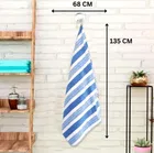 Safina Stripe Blue Bath Towel 68x135 cm Pack of 1