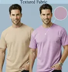 Polyester Round Neck T-shirt for Men, Multicolour, Pack of 2 