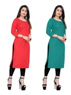 Crepe Solid Kurtis for Women 