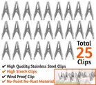 KT 25 Clips Stainless Steel Square Cloth Hanger with Clip Clothes Pegs