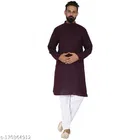 Cotton Blend Solid Kurta with Pyjama for Men 