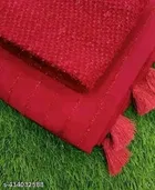 Georgette Solid Saree for Women, Pink 