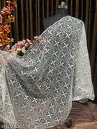 Floral Embroidered Net Dupatta for Women 