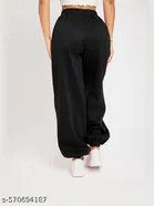 Cotton Blend Solid Trousers for Men, Black 