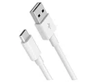 Plastic USB to Type C Data Cable for All Android Devices (White, 1 m)