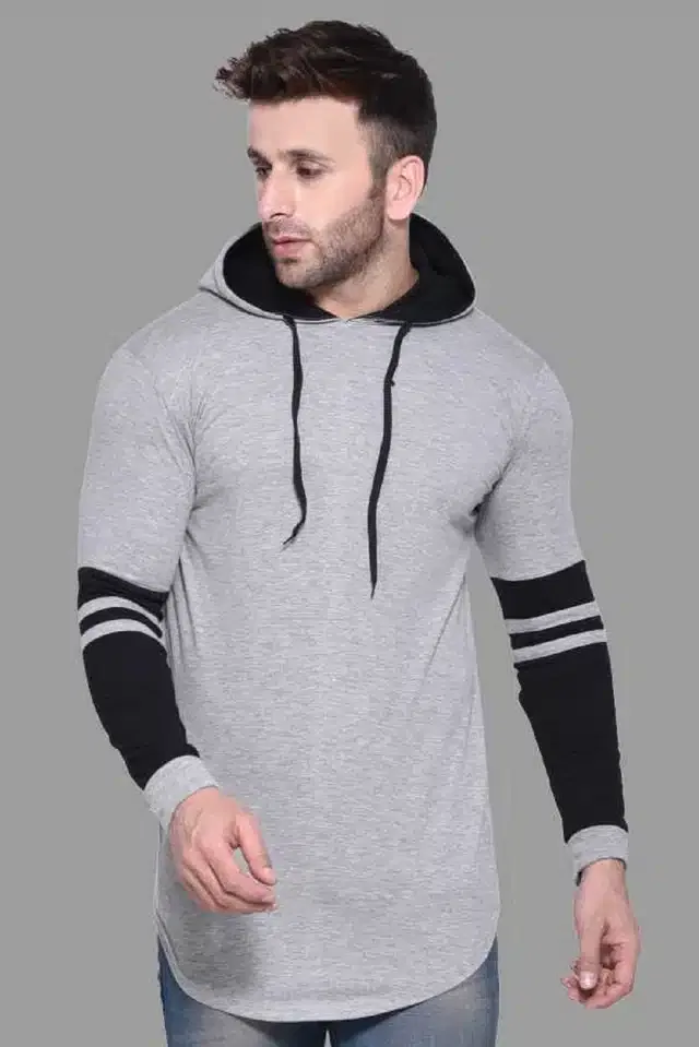 Full Sleeve Hooded T-Shirt for Men (Multicolor, XXL)