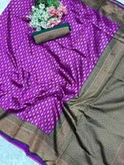 Litchi Silk Woven Design Saree for Women, Purple 