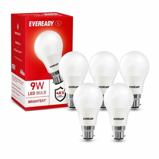एवररेडी 9W B22 LED बल्ब, वाइट [पैक ऑफ़ 5]