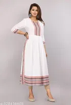 Anarkali Rayon Embroidered Kurti for Women 