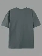 Polyester Printed Half Sleeves T-Shirts For Men, Grey 