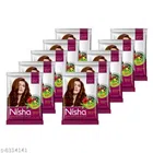 Nisha Natural Henna Powder Hair Color (Natural Brown, 15 g) (Pack of 10)