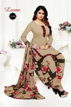 Sharda Lovely Leon Crepe Women Printed Unstitched Casual Dress Material Suit 