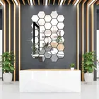 Acrylic Hexagon Shaped Wall Mirror Stickers 