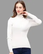 Cotton High Neck Solid Top for Women 