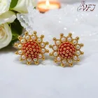 Brass Gold Plated Earrings for Women (Gold, Set of 1)