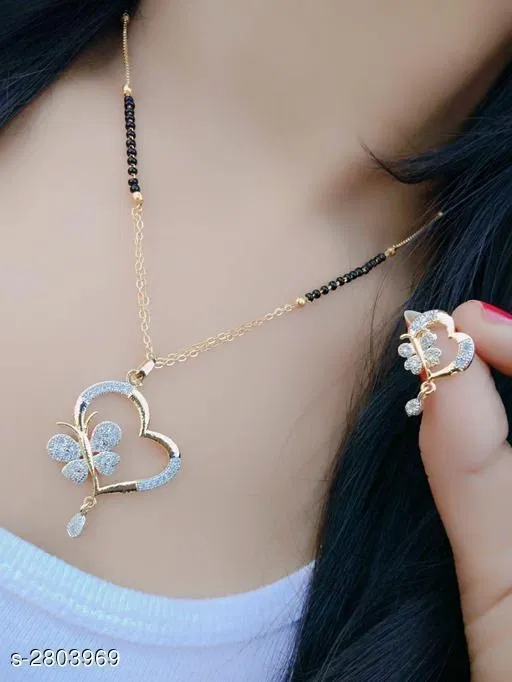 Brass Gold Plated Mangalsutras for Women (Gold, Free Size)