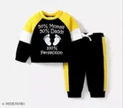 Hosiery Cotton Full Sleeves Clothing Set for Kids (Yellow & Black, 0-3 Months)