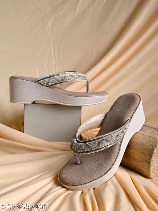 Embellished Heel Sandals for Women (Beige, IND-7)